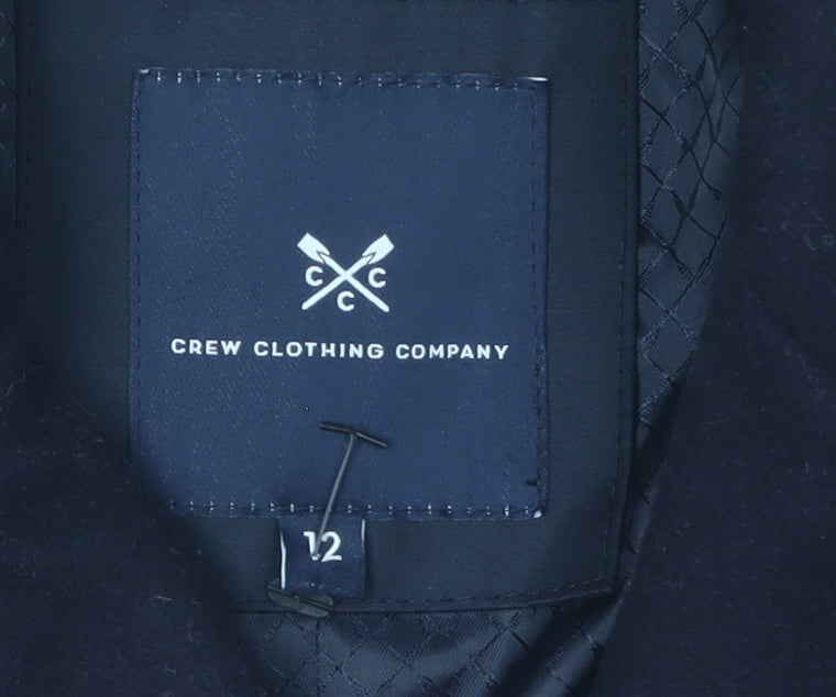 Crew Clothing Women's Black Pea Coat Size 12