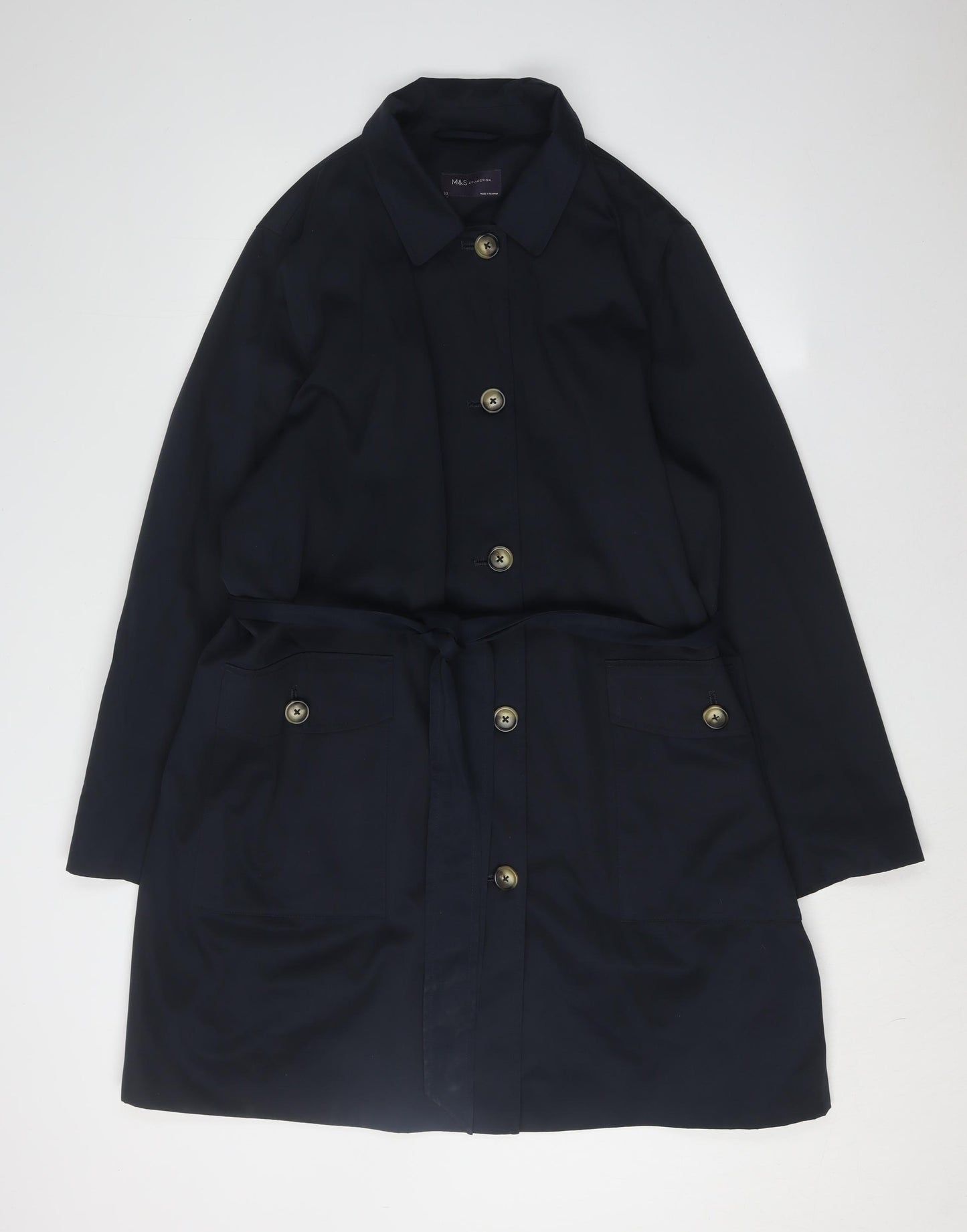 Marks and Spencer Women's Blue Trench Coat Size 22