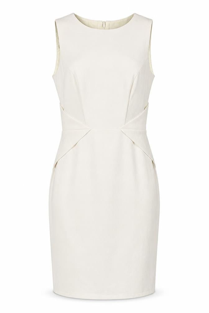 Front view of ASOS Women’s Ivory Sheath Dress, size UK 10