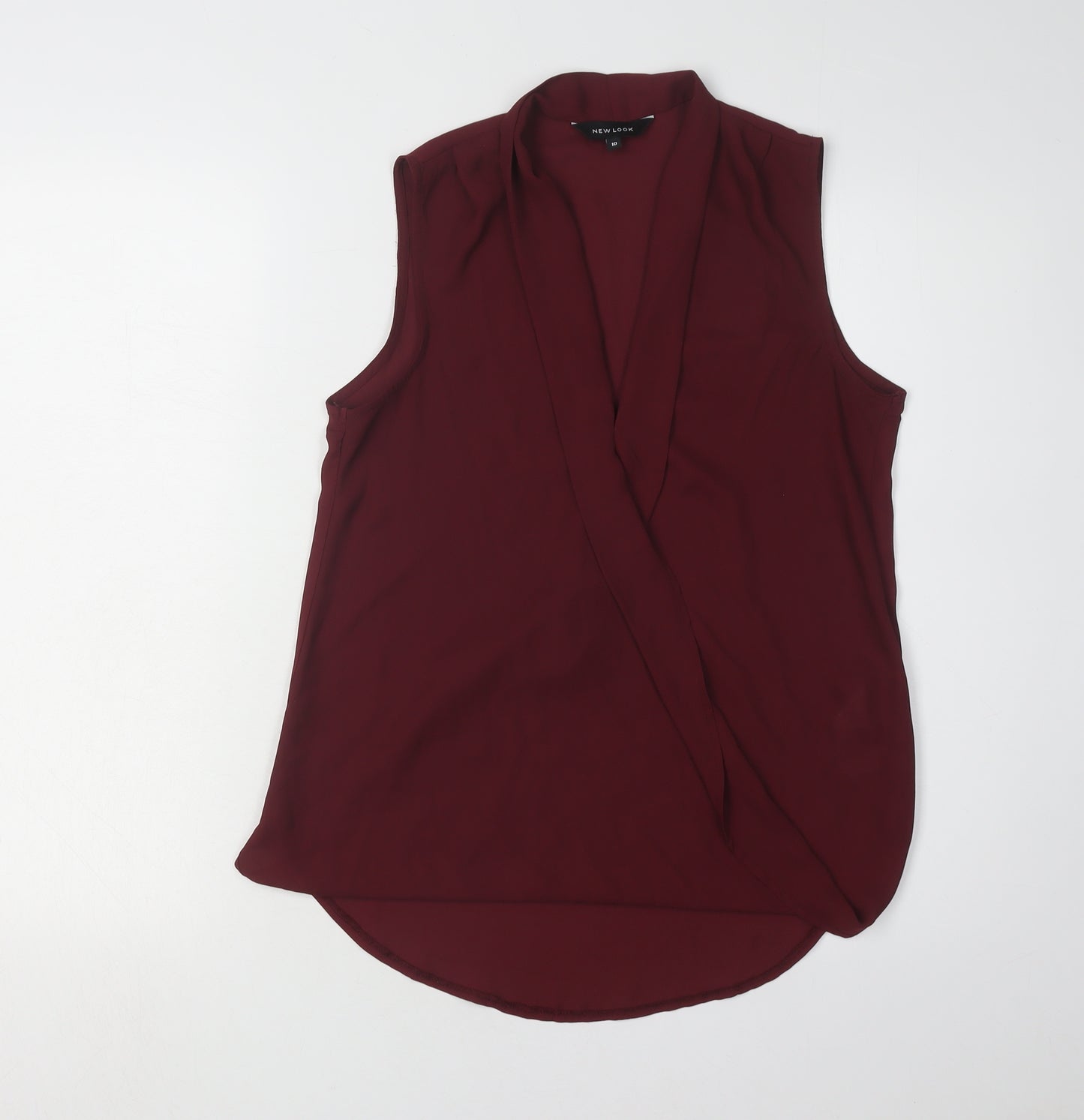 New Look Women's Red Wrap Blouse Size 10