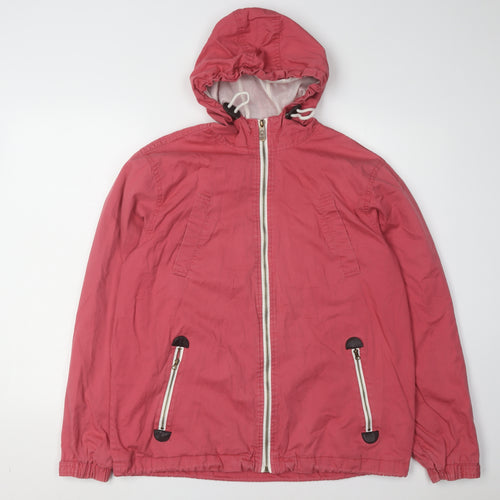 Cotton Traders Men's Red Hooded Windbreaker Jacket M