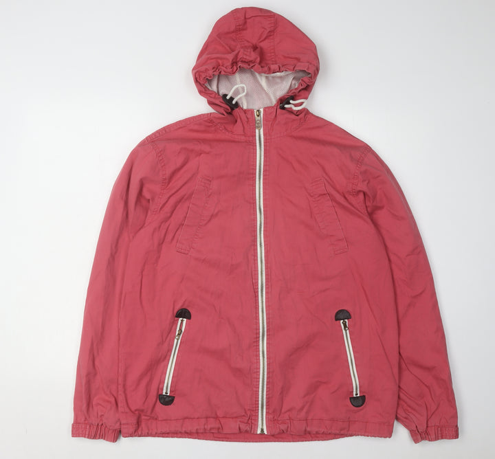Cotton Traders Men's Red Hooded Windbreaker Jacket M