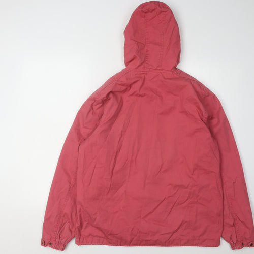 Cotton Traders Men's Red Hooded Windbreaker Jacket M