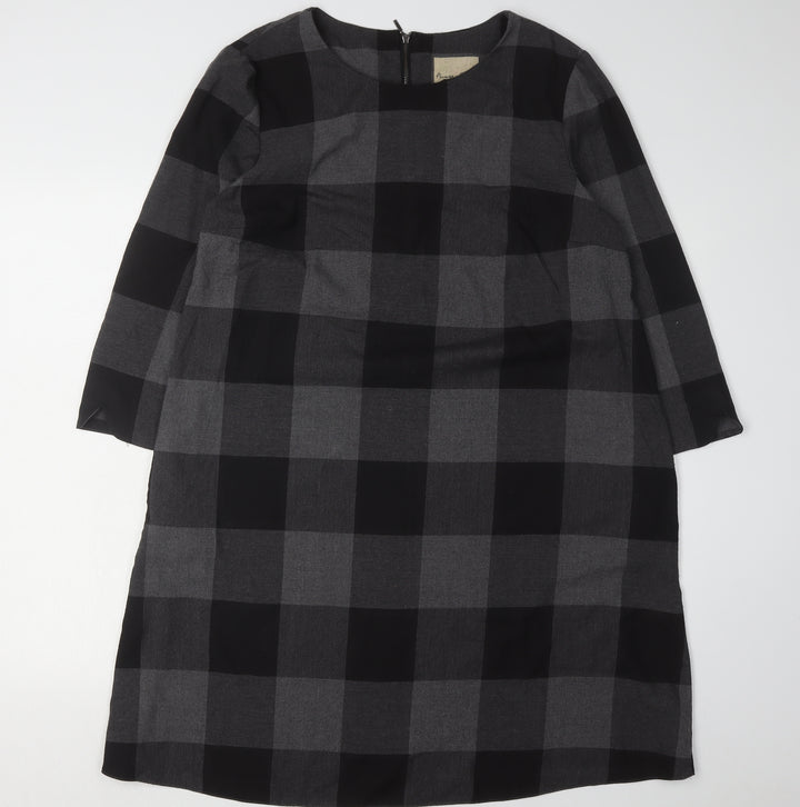 Phase Eight Women's Black Check Shift Dress UK 14