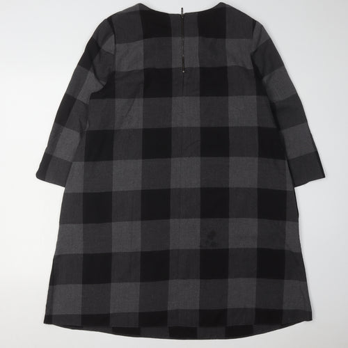 Phase Eight Women's Black Check Shift Dress UK 14