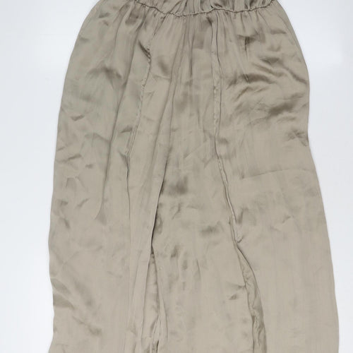 Zara Women's Beige XS Sleeveless Wide-Leg Jumpsuit