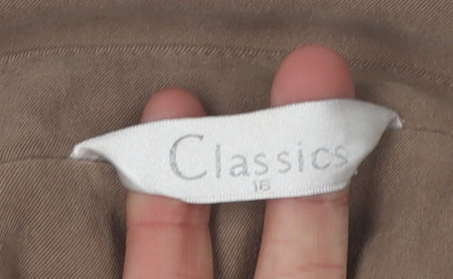 Classics Women's Brown Mid-Length Twill Jacket Size 12
