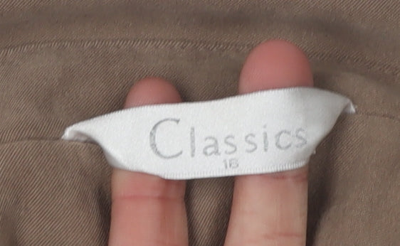 Classics Women's Brown Mid-Length Twill Jacket Size 12