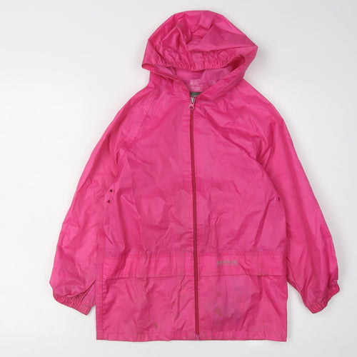 Regatta Girls Pink Rain Coat 7 Years with Hood and Zip