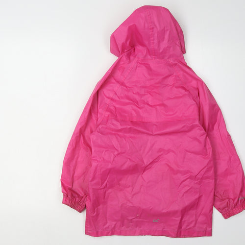 Regatta Girls Pink Rain Coat 7 Years with Hood and Zip