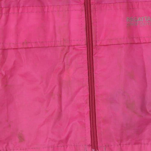 Regatta Girls Pink Rain Coat 7 Years with Hood and Zip