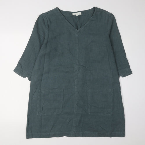 Seasalt Women's Green V-Neck Tunic Dress