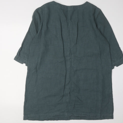 Seasalt Women's Green V-Neck Tunic Dress