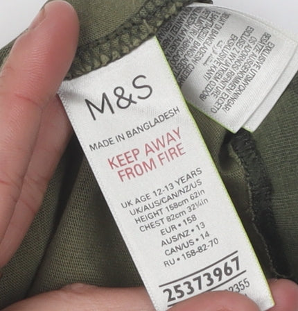 Marks and Spencer Boys Green Camouflage Long Sleeve T-Shirt