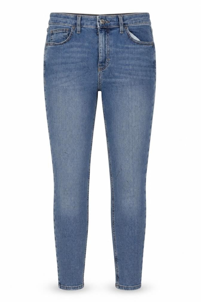 Front view of Topshop Women's Blue Skinny Jeans, size M