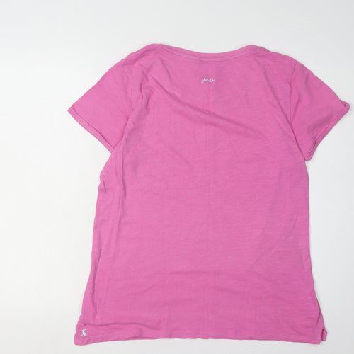 Joules Women's Pink T-Shirt Size 14 Regular Fit