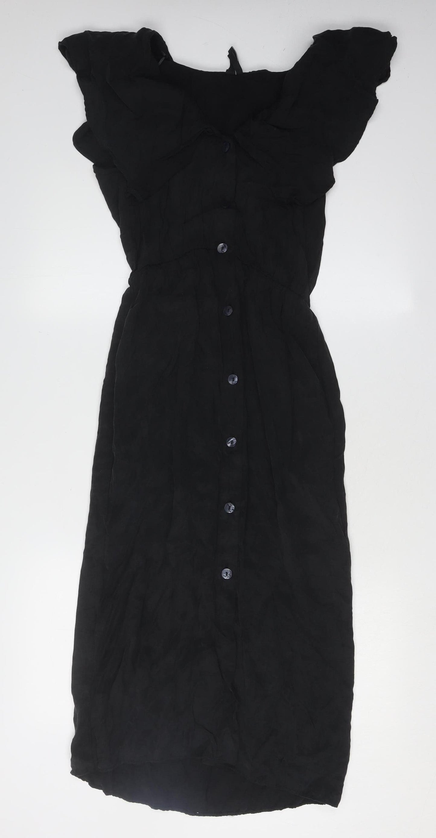 Zara Women's Black Midi Dress XS Lyocell
