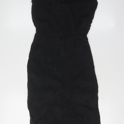 Zara Women's Black Midi Dress XS Lyocell