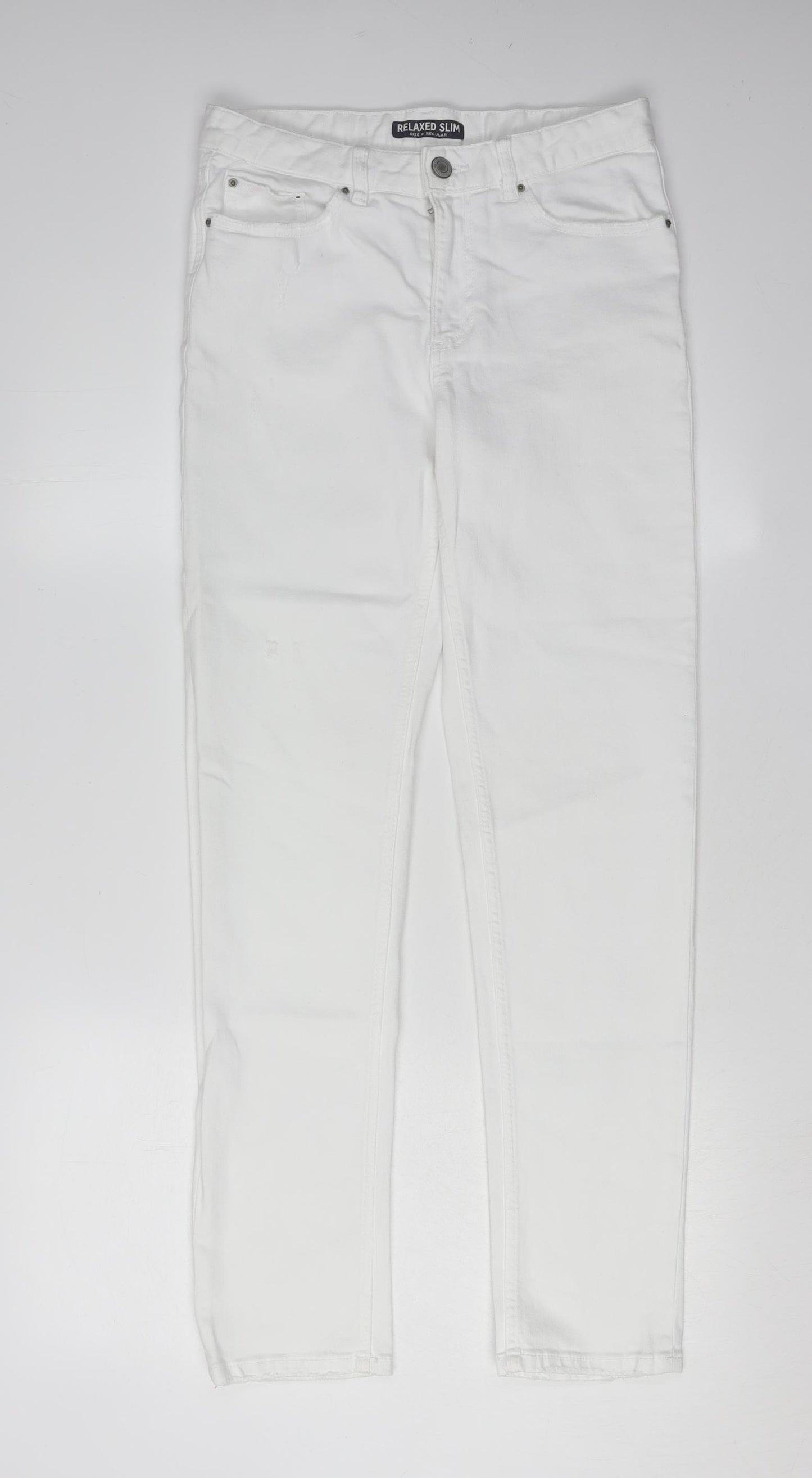 Marks and Spencer Women's White Jeans Size 8 Relaxed Slim