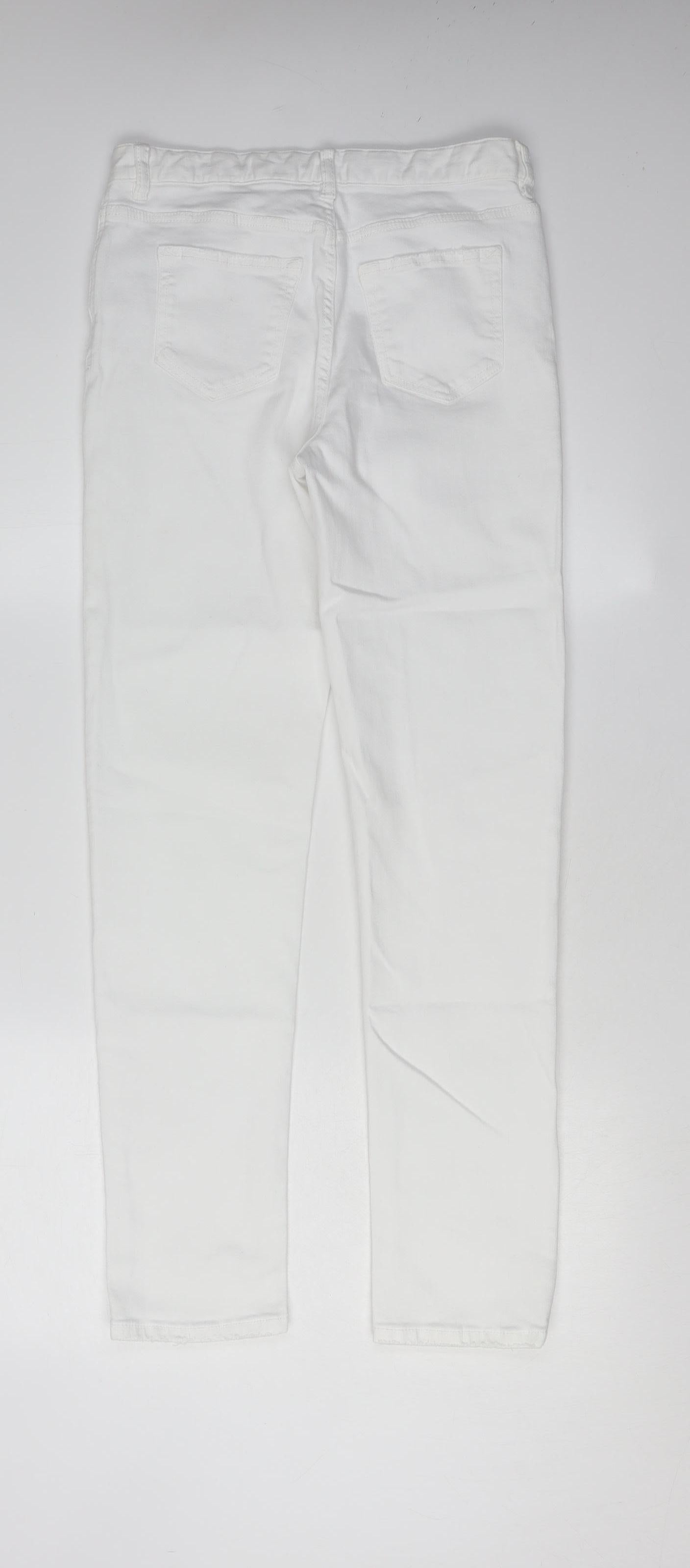 Marks and Spencer Women's White Jeans Size 8 Relaxed Slim
