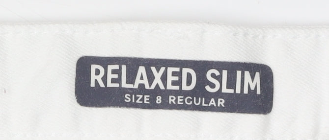 Marks and Spencer Women's White Jeans Size 8 Relaxed Slim