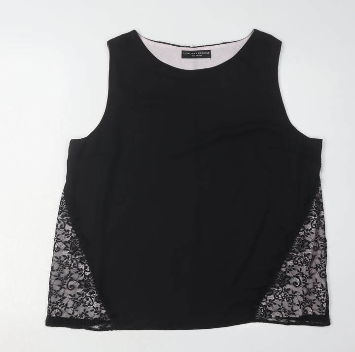 Dorothy Perkins Women's Black Lace Accent Tank Top 18