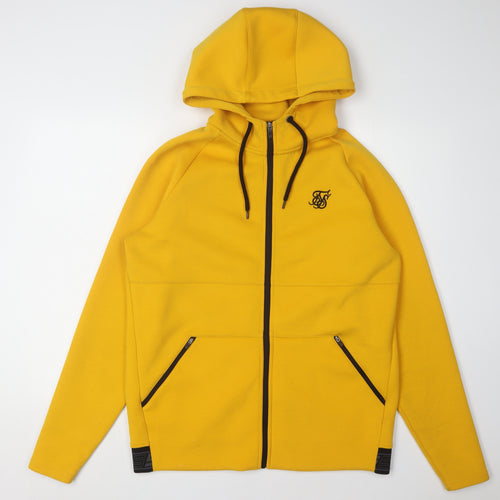 SikSilk Men's Yellow Full Zip Hoodie, Size L