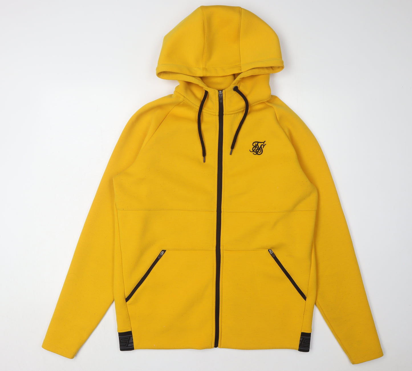 SikSilk Men's Yellow Full Zip Hoodie, Size L
