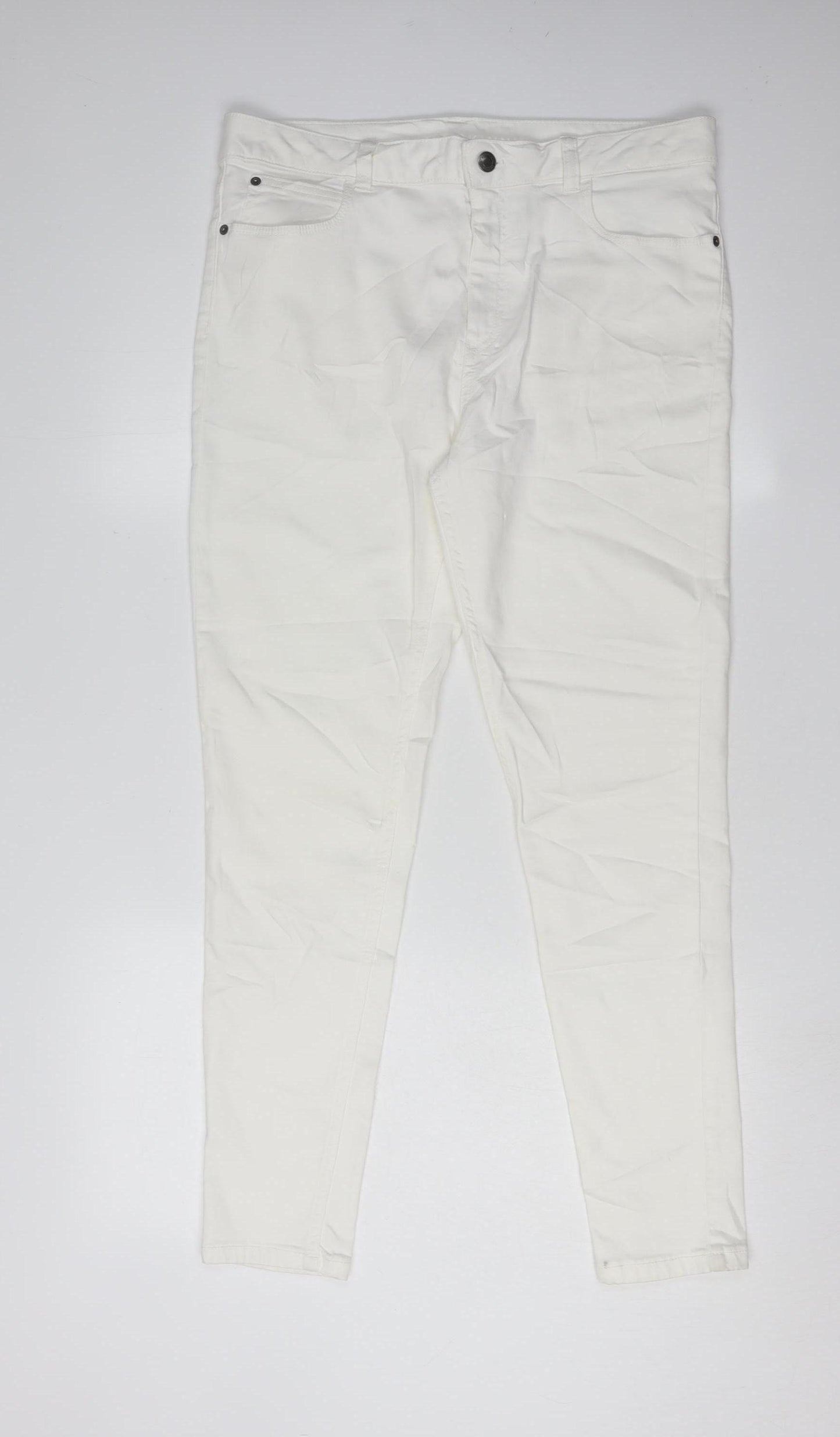 Marks and Spencer Women's White Jeans Size 14 Regular