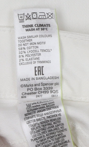 Marks and Spencer Women's White Jeans Size 14 Regular