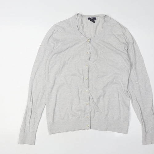 Gap Women's Grey Cardigan, Size L, Button Accents