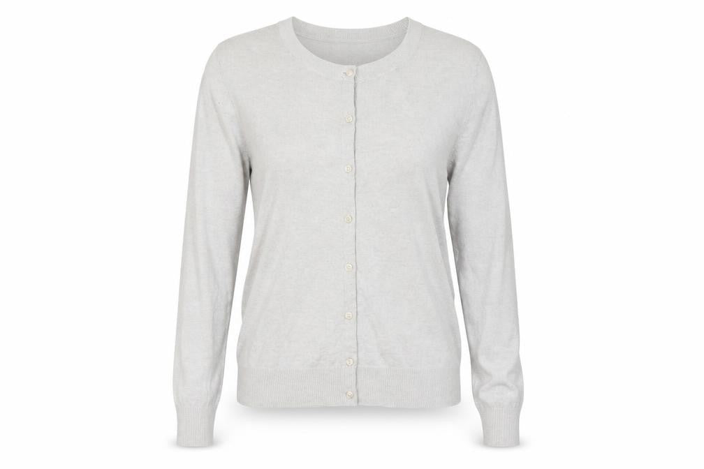 Front view of Gap Women's Grey Cardigan, size L, Button Accents