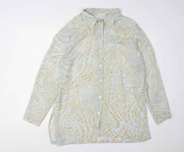Caroline Rainer Women Beige 16 Button-Up Collared Shirt