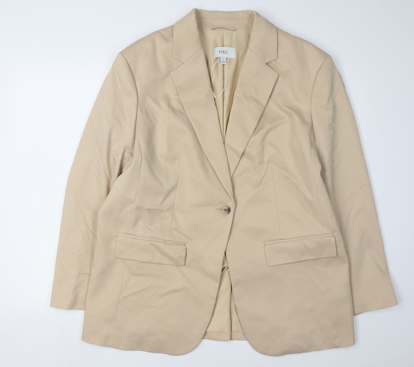 Marks and Spencer Women's Beige Blazer Size 16