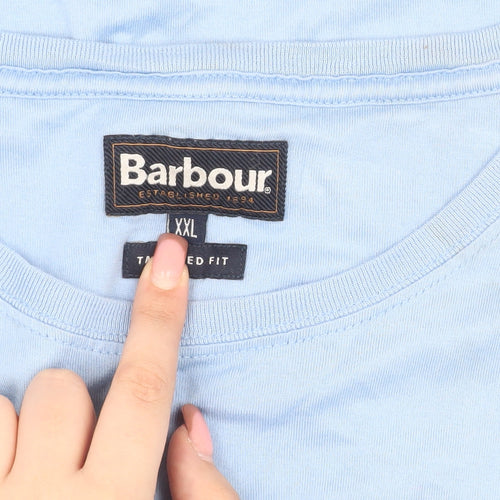 Barbour Men's Blue T-Shirt 2XL Relaxed Fit