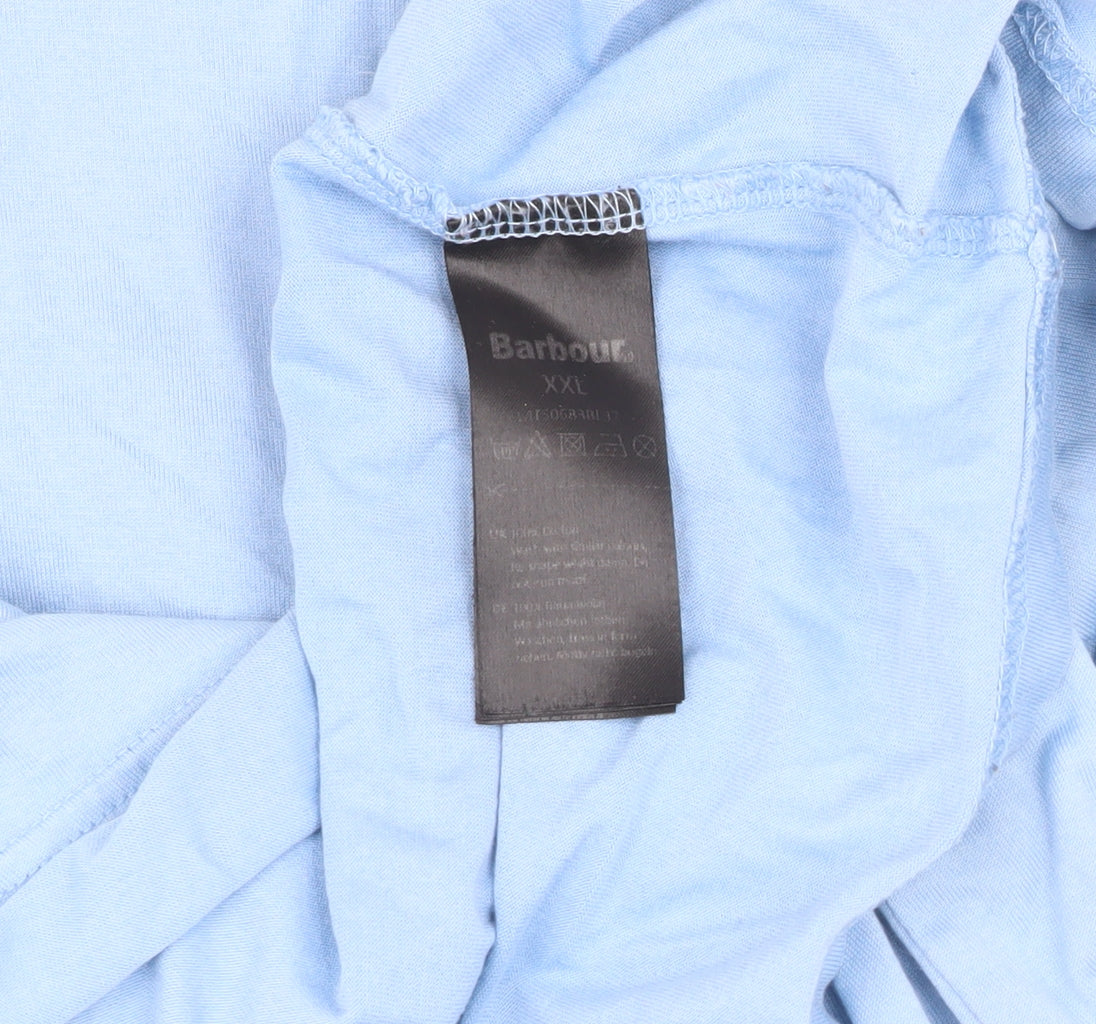 Barbour Men's Blue T-Shirt 2XL Relaxed Fit