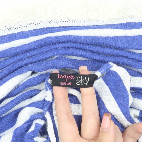 Indigo Sky Women's Blue Striped Tank, Size 8, Casual