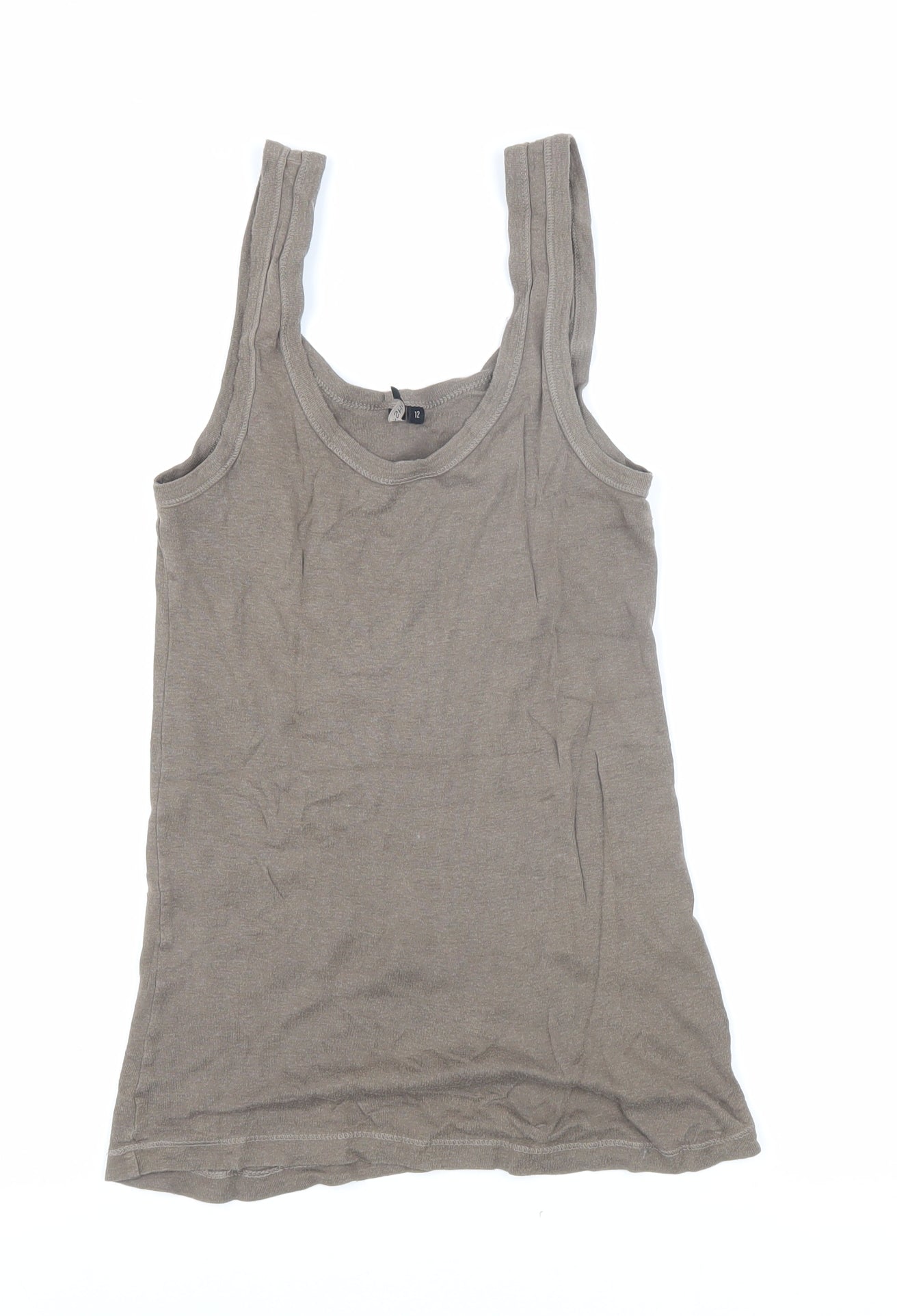 Topshop Women's Brown Tank Top Size 12 Basic Summer