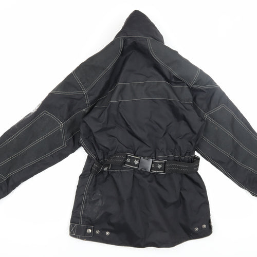 Frank Thomas Boys Black L Parka Jacket, Belted, Winter