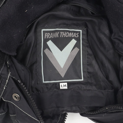 Frank Thomas Boys Black L Parka Jacket, Belted, Winter