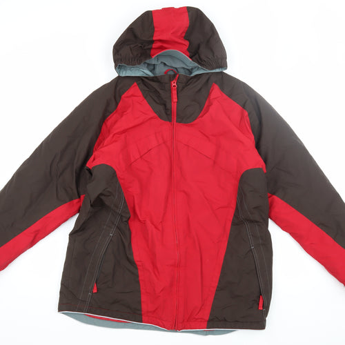 Lands' End Men's Red Hooded Puffer Jacket XL