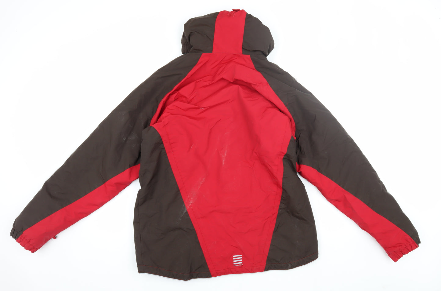 Lands' End Men's Red Hooded Puffer Jacket XL