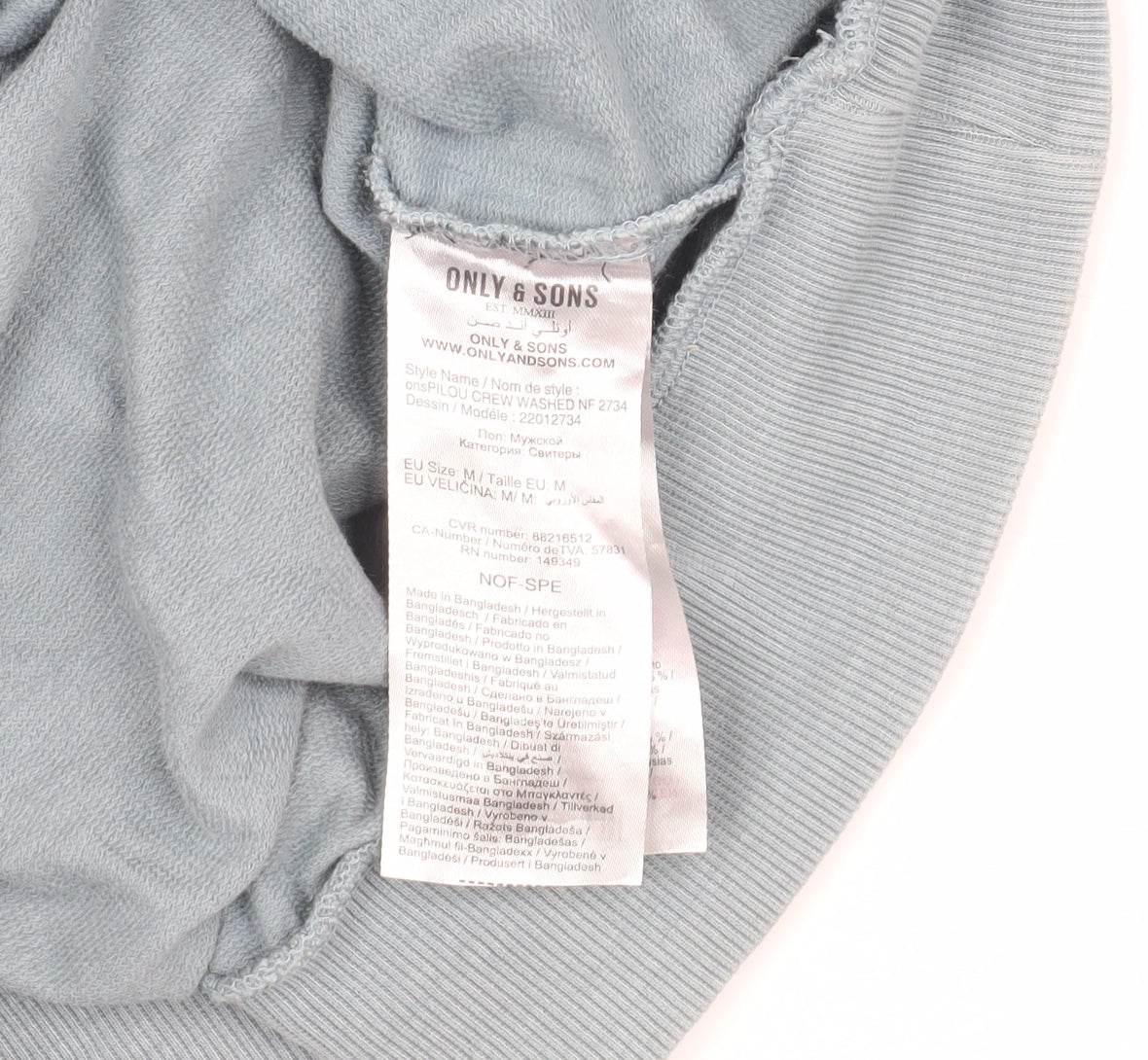 Only & Sons Men's Blue Pullover Sweatshirt M