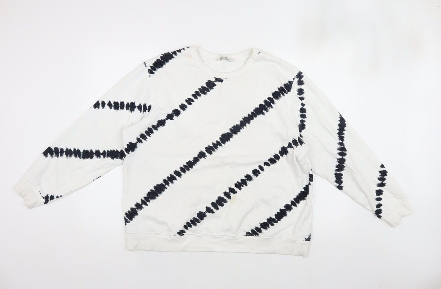 Marks & Spencer Women's White Tie-Dye Pullover Sweatshirt L