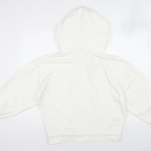 AllSaints Men’s White S Pullover Hoodie, Logo Accent