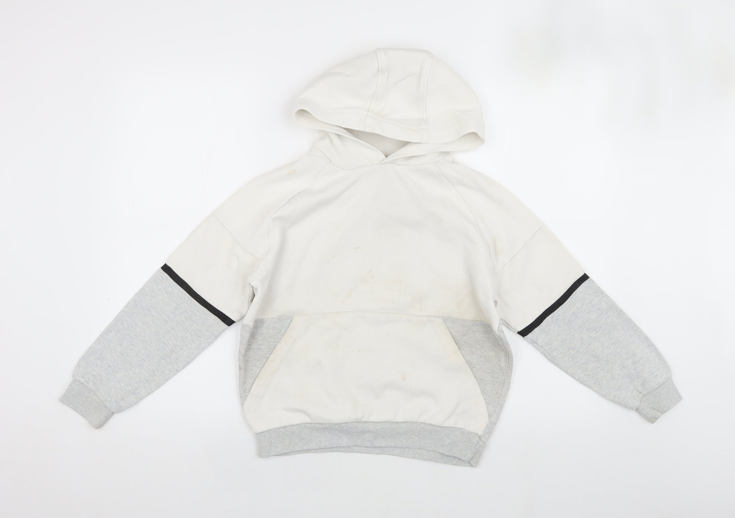 Marks and Spencer Boys White Hoodie 10-11 Years Pullover