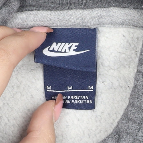 Nike Men's Grey Pullover Hoodie M with Logo