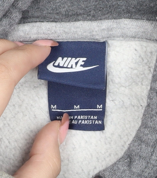 Nike Men's Grey Pullover Hoodie M with Logo