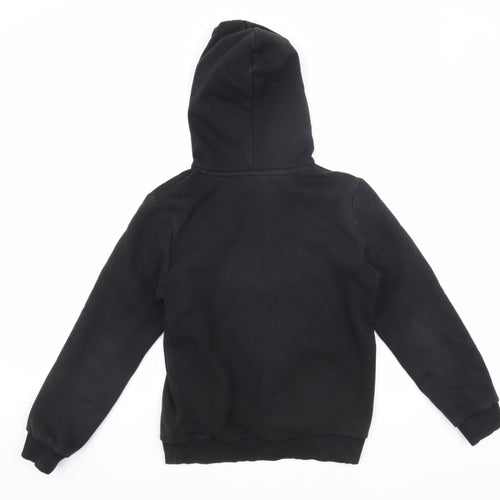 Puma Boys Black Hoodie 11-12 Years Football Logo Pullover