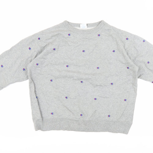 Champion Women's Grey Medium Sweatshirt with Logo Accents